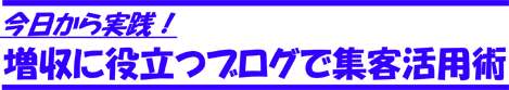 今日から実践！増収に役立つブログで集客活用術